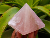 Polished Rose Quartz Pyramids x 4 From Ambatondrazaka, Madagascar - Toprock Gemstones and Minerals