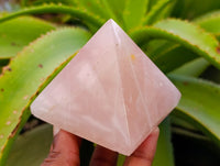 Polished Rose Quartz Pyramids x 4 From Ambatondrazaka, Madagascar - Toprock Gemstones and Minerals