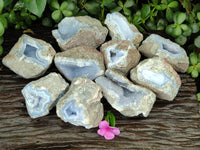 Natural Blue Lace Agate Geode Specimens x 12 From Nsanje, Malawi - Toprock Gemstones and Minerals