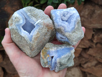 Natural Blue Lace Agate Geode Specimens x 12 From Nsanje, Malawi - Toprock Gemstones and Minerals