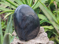 Polished Black Tourmaline Standing Free Form x 2 From Madagascar - Toprock Gemstones and Minerals