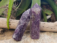 Polished Lepidolite with Pink Rubellite Points x 5 From Ambatondrazaka, Madagascar - Toprock Gemstones and Minerals