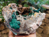 Natural Ball Malachite On Quartz Matrix Specimens x 1 From Kambove, Congo - Toprock Gemstones and Minerals