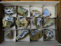 Natural Blue Lace Agate Geodes and Clusters x 12 From Nsanje, Malawi - Toprock Gemstones and Minerals