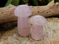 Polished Rose Quartz Mushrooms x 6 From Ambatondrazaka, Madagascar - Toprock Gemstones and Minerals