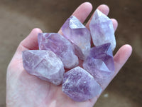 Natural Jacaranda Amethyst Single Quartz Crystals x 24 From Mumbwa, Zambia - Toprock Gemstones and Minerals