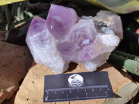 Natural Jacaranda Amethyst Quartz Clusters x 2 From Mumbwa, Zambia - Toprock Gemstones and Minerals