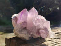 Natural Jacaranda Amethyst Quartz Clusters x 2 From Mumbwa, Zambia - Toprock Gemstones and Minerals