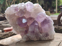 Natural Jacaranda Amethyst Quartz Cluster x 2 From Mumbwa, Zambia - Toprock Gemstones and Minerals