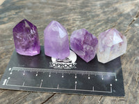 Polished Window Amethyst Quartz Points x 12 From Akansobe, Madagascar - Toprock Gemstones and Minerals