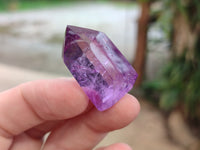Polished Window Amethyst Quartz Points x 12 From Akansobe, Madagascar - Toprock Gemstones and Minerals