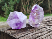 Polished Window Amethyst Quartz Points x 6 From Akansobe, Madagascar - Toprock Gemstones and Minerals