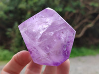 Polished Window Amethyst Quartz Points x 3 From Akansobe, Madagascar - Toprock Gemstones and Minerals