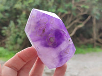 Polished Window Amethyst Quartz Points x 3 From Akansobe, Madagascar - Toprock Gemstones and Minerals