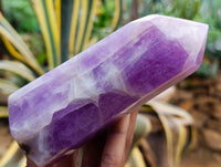 Polished Chevron Amethyst Points x 2 from Ankazobe, Madagascar - Toprock Gemstones and Minerals