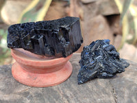 Natural Schorl Black Tourmaline Specimens x 12 From Erongo, Namibia - Toprock Gemstones and Minerals