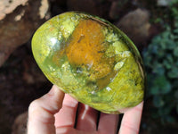 Polished Green Opal Standing Free Forms x 3 From Betroka, Madagascar - Toprock Gemstones and Minerals
