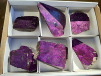 Polished On One Side Purpurite Slabs x 6 From Namibia - Toprock Gemstones and Minerals