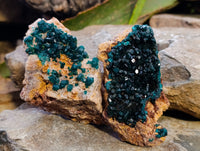 Natural Dioptase On Dolomite Specimens x 3 From Likasi, Congo - Toprock Gemstones and Minerals