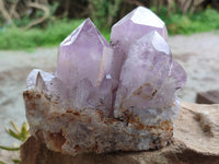 Natural Jacaranda Amethyst Quartz Clusters x 2 From Mumbwa, Zambia - Toprock Gemstones and Minerals
