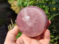 Polished Star Rose Quartz Spheres x 2 From Ambatondrazaka, Madagascar - Toprock Gemstones and Minerals