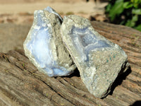 Natural Blue Lace Agate Geode Specimens x 12 From Nsanje, Malawi - Toprock Gemstones and Minerals