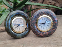Polished Labradorite and Snakeskin Jasper Alarm Clocks x 2 From Tulear, Madagascar - Toprock Gemstones and Minerals