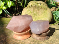 Polished Double Terminated Rose Quartz Points x 6 Ambatondrazaka, Madagascar - Toprock Gemstones and Minerals