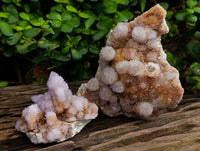 Natural Hematoid and Amethyst Spirit Quartz Clusters x 2 From South Africa - Toprock Gemstones and Minerals