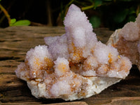 Natural Hematoid and Amethyst Spirit Quartz Clusters x 2 From South Africa - Toprock Gemstones and Minerals