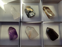 Polished Mixed Inclusion Quartz Crystals Including Citrine x 6 from Madagascar - Toprock Gemstones and Minerals