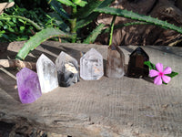 Polished Mixed Inclusion Quartz Crystals Including Citrine x 6 from Madagascar - Toprock Gemstones and Minerals