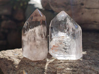 Polished Mixed Inclusion Quartz Crystals Including Citrine x 6 from Madagascar - Toprock Gemstones and Minerals