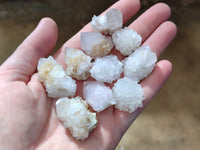 Natural Single White Cactus Flower Spirit Quartz Crystals x 35 From South Africa - Toprock Gemstones and Minerals
