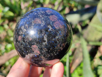Polished Rare Blue Spark Iolite Water Saphire Spheres x 2 From Ambatofinandrahana, Madagascar - Toprock Gemstones and Minerals