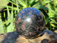 Polished Rare Blue Spark Iolite Water Saphire Spheres x 2 From Ambatofinandrahana, Madagascar - Toprock Gemstones and Minerals