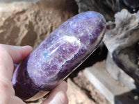 Polished Purple Lepidolite Standing Free Forms x 3 From Zimbabwe - Toprock Gemstones and Minerals