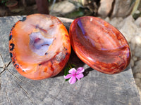 Polished Carnelian Bowls x 2 From Madagascar - Toprock Gemstones and Minerals