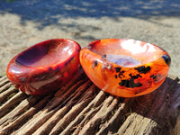 Polished Carnelian Bowls x 2 From Madagascar - Toprock Gemstones and Minerals