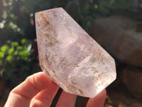 Polished Smokey Amethyst Window Quartz Crystals x 3 From Akansobe, Madagascar - Toprock Gemstones and Minerals