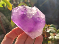 Polished Smokey Amethyst Window Quartz Crystals x 3 From Akansobe, Madagascar - Toprock Gemstones and Minerals
