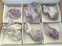 Natural Jacaranda Amethyst Quartz Clusters x 6 From Mumbwa, Zambia - Toprock Gemstones and Minerals