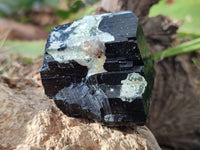 Natural Schorl Black Tourmaline with Hyalite Opal and one with Aquamarine Beryl x 6 From Erongo, Namibia - Toprock Gemstones and Minerals