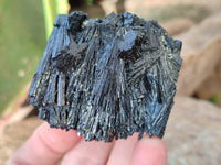Natural Schorl Black Tourmaline with Hyalite Opal and one with Aquamarine Beryl x 6 From Erongo, Namibia - Toprock Gemstones and Minerals