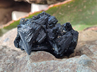 Natural Schorl Black Tourmaline with Hyalite Opal and one with Aquamarine Beryl x 6 From Erongo, Namibia - Toprock Gemstones and Minerals