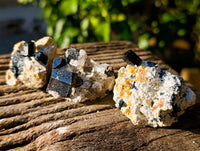 Natural Schorl Black Tourmaline with Hyalite Opal x 20 From Erongo, Namibia - Toprock Gemstones and Minerals