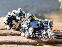 Natural Schorl Black Tourmaline with Hyalite Opal x 20 From Erongo, Namibia - Toprock Gemstones and Minerals