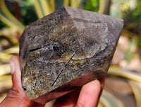 Polished Tourmalinated Quartz Crystals x 2 From Madagascar - Toprock Gemstones and Minerals