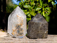 Polished Tourmalinated Quartz Crystals x 2 From Madagascar - Toprock Gemstones and Minerals