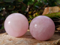 Polished Star Rose Quartz Spheres x 4 From Ambatondrazaka, Madagascar - Toprock Gemstones and Minerals